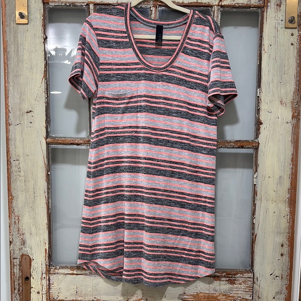 Striped Pink and Gray T-Shirt
